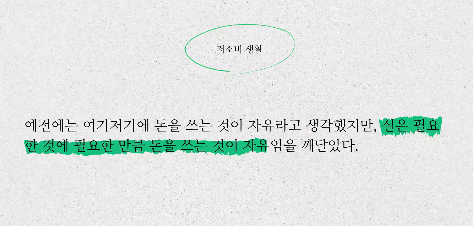 저소비 생활_한마디